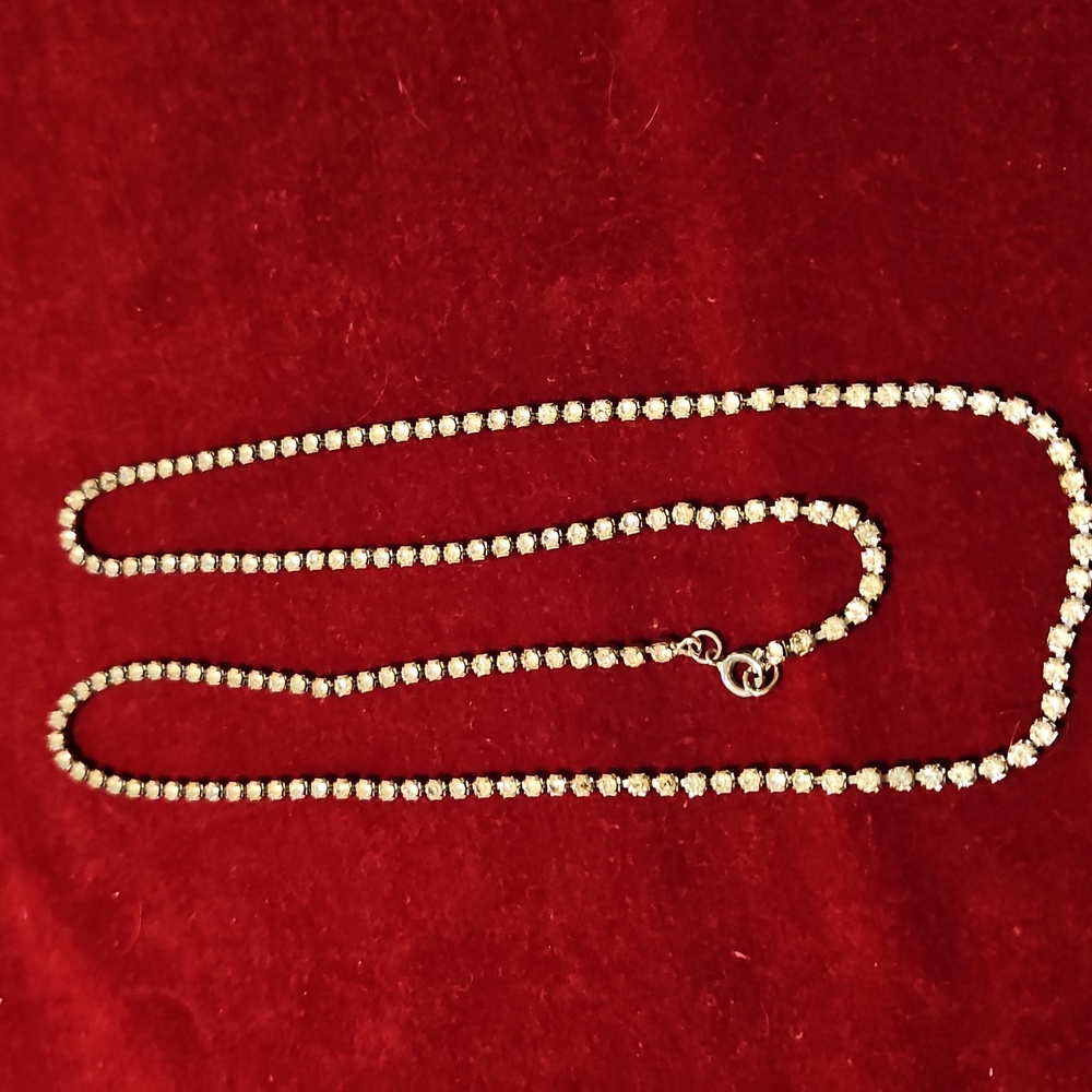 Vintage 28" Rhinestone Necklace - Picture 1 of 5